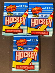 1991 Topps Hockey Unopened  Pack Lot Of 3