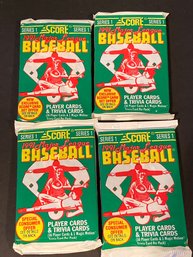 1991 Score Baseball Card Packs Lot Of 4