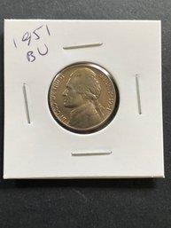 1951 Jefferson Nickel No Mint Mark BU