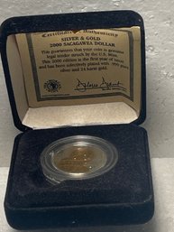 2000 Silver And Gold Sacagawea Coin With COA