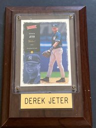 Derek Jeter Baseball Card And Plaque