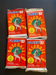 1993 Fleer Baseball Card Series 2 Factory Sealed Wax Jumbo Cello Packs Lot Of 4