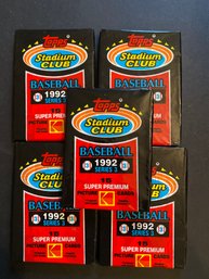 1992 Topps Stadium Club Series 3 Baseball Wax Pack Lot Of 5