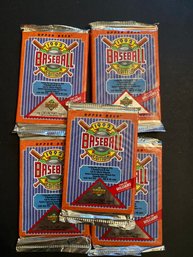 1992 Upper Deck Baseball Wax Pack Lot Of 5