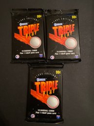 1993 Donruss Triple Play Baseball Card Lot Of 3