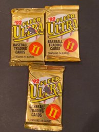 1992 Fleer Ultra Series 2 Baseball Card Lot Of 3