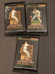 1992 Pinnacle Series Two Baseball Pack Lot Of 3