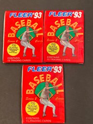 1993 Fleer Wax Pack Lot Of 3