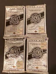 1992/1993 Upper Deck Hockey Cards Wax Pack Lot Of 4