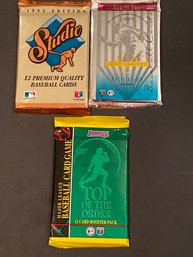 Assorted Baseball Card Wax Pack Lot Of 3