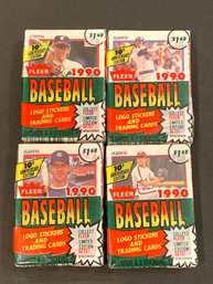 1990 Fleer Baseball Cello Pack Lot Of 4
