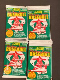 1991 Score Series 1 Baseball Cello Pack Lot Of 4