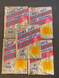 1991 NFL Pacific Pro Football Wax Pack Lot Of 5