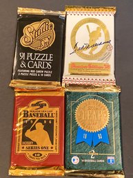 Assorted Baseball Card Pack Lot Of 4