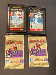 Assorted Baseball Card Pack Lot Of 4