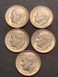 1969-P Roosevelt Dime (Brilliant & Uncirculated) Lot Of 5