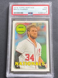 2018 Topps Heritage 22 Bryce Harper PSA 9