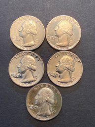 1972 S Clad Proof Quarter Lot Of 5