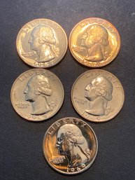1969 S Clad Proof Quarter Lot Of 5