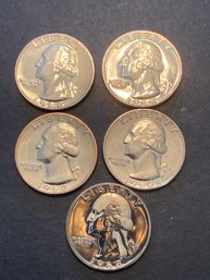 1968 S Clad Proof Quarter Lot Of 5