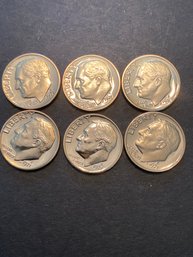 1971 S Clad Proof Dime Lot Of 6