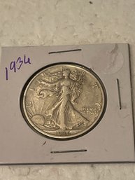 1936 Walking Liberty Half Dollar 90 Silver Fine