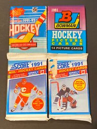 Assorted Hockey Card Pack Lot Of 4.