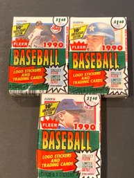 1990 Fleer Baseball Cello Card Pack Lot Of 3