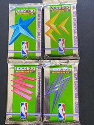 1991-92 Skybox Series 2 Basketball Wax Pack Card Lot Of 4