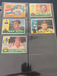 1960 Topps Baseball Card Lot Of 5