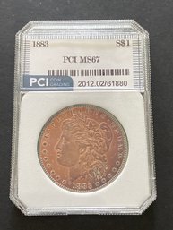 1883 MORGAN DOLLAR PCI MS67. Toning.