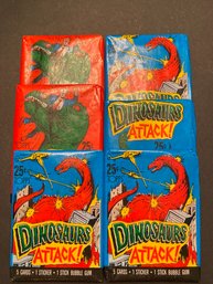 1988 Topps Dinosaurs Attack Wax Pack Lot Of 6