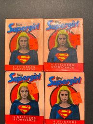 Supergirl Movie Topps Trading Cards Wax Pack Lot Of 4.