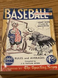 1960 Soft Cover Baseball Rule Book, Brooklyn Dodgers  Cover