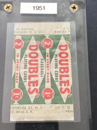 1951 Topps Red Back Baseball Card 1 Cent Wax Wrapper