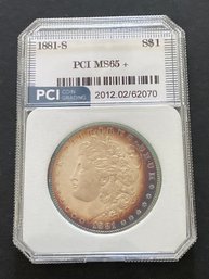 1881 S Morgan  DOLLAR PCI MS65 With Toning