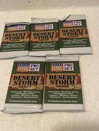 1990 Pro Set Desert Storm Trading Cards - 4 Sealed Packs