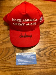 President Trump Signed MAGA Hat With COA