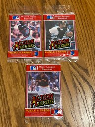 1984 Donruss Action All Stars Lot Of (3) Unopened Packs.