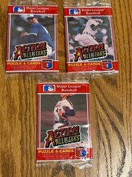 1984 Donruss Action All Stars Lot Of (3) Unopened Packs.