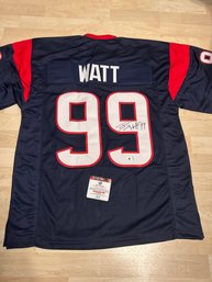 J J Watt Autographed Jersey With COA