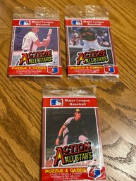 1984 Donruss Action All Stars Lot Of (3) Unopened Packs.