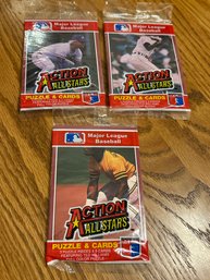 1984 Donruss Action All Stars Lot Of (3) Unopened Packs.