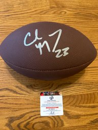 Christian McCaffrey Autographed Football With COA