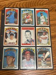 Lot Of (18) Assorted 1972 Topps Baseball Cards