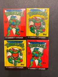 1989 Teenage Mutant Ninja Turtles Trading Cards New Sealed Lot Of 4