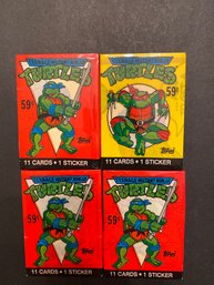 1989 Teenage Mutant Ninja Turtles Trading Cards New Sealed Lot Of 4