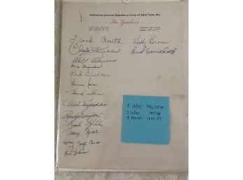 1940s New York Yankees Autographs JSA COA ** Read Desc