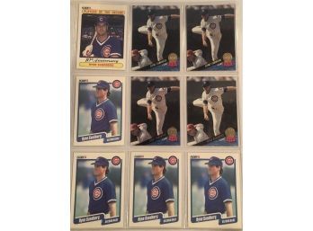 Ryne Sandberg Lot Of (9) Baseball Cards