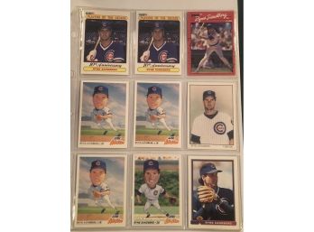 Ryne Sandberg Lot Of (9) Baseball Cards